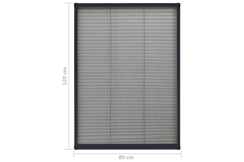 plisseret insektnet til vinduer 80x120 cm aluminium - Antracit - Have - Havearbejde & dyrkning - Dyrkning - Skadedyrsbekæmpelse - Myggebeskyttelse