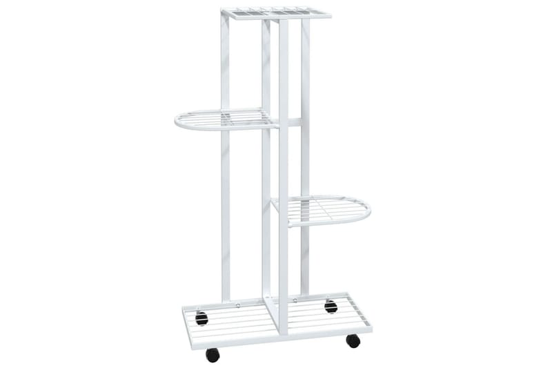beBasic blomsterstativ 4 niveauer med hjul 44x23x80 cm jern hvid - Hvid - Have - Havearbejde & dyrkning - Dyrkning - Urtepotteskjulere & blomsterkrukker - Blomsterreol & blomsterstativ