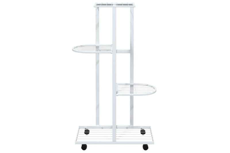 beBasic blomsterstativ 4 niveauer med hjul 44x23x80 cm jern hvid - Hvid - Have - Havearbejde & dyrkning - Dyrkning - Urtepotteskjulere & blomsterkrukker - Blomsterreol & blomsterstativ