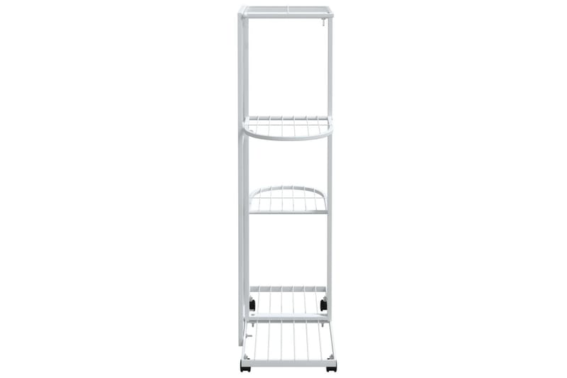 beBasic blomsterstativ 4 niveauer med hjul 44x23x80 cm jern hvid - Hvid - Have - Havearbejde & dyrkning - Dyrkning - Urtepotteskjulere & blomsterkrukker - Blomsterreol & blomsterstativ