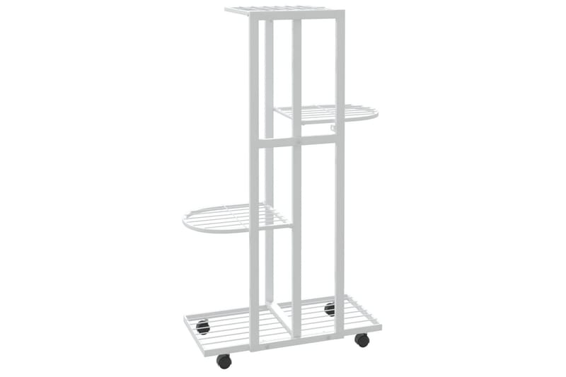beBasic blomsterstativ 4 niveauer med hjul 44x23x80 cm jern hvid - Hvid - Have - Havearbejde & dyrkning - Dyrkning - Urtepotteskjulere & blomsterkrukker - Blomsterreol & blomsterstativ