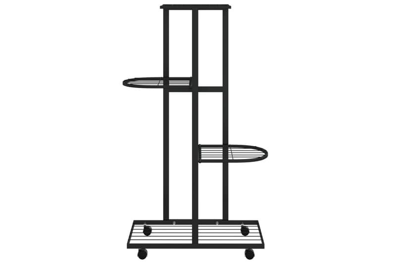 beBasic blomsterstativ 4 niveauer med hjul 44x23x80 cm jern sort - Sort - Have - Havearbejde & dyrkning - Dyrkning - Urtepotteskjulere & blomsterkrukker - Blomsterreol & blomsterstativ