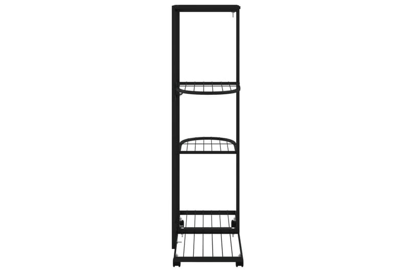 beBasic blomsterstativ 4 niveauer med hjul 44x23x80 cm jern sort - Sort - Have - Havearbejde & dyrkning - Dyrkning - Urtepotteskjulere & blomsterkrukker - Blomsterreol & blomsterstativ