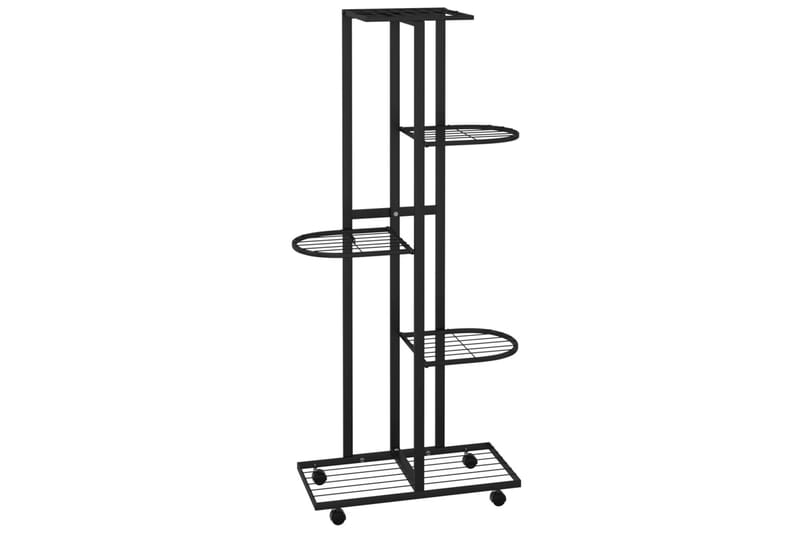 beBasic blomsterstativ 5 niveauer med hjul 44x23x100 cm jern sort - Sort - Have - Havearbejde & dyrkning - Dyrkning - Urtepotteskjulere & blomsterkrukker - Blomsterreol & blomsterstativ