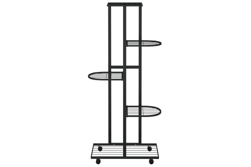 beBasic blomsterstativ 5 niveauer med hjul 44x23x100 cm jern sort - Sort - Have - Havearbejde & dyrkning - Dyrkning - Urtepotteskjulere & blomsterkrukker - Blomsterreol & blomsterstativ