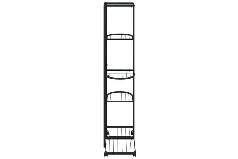 beBasic blomsterstativ 5 niveauer med hjul 44x23x100 cm jern sort - Sort - Have - Havearbejde & dyrkning - Dyrkning - Urtepotteskjulere & blomsterkrukker - Blomsterreol & blomsterstativ
