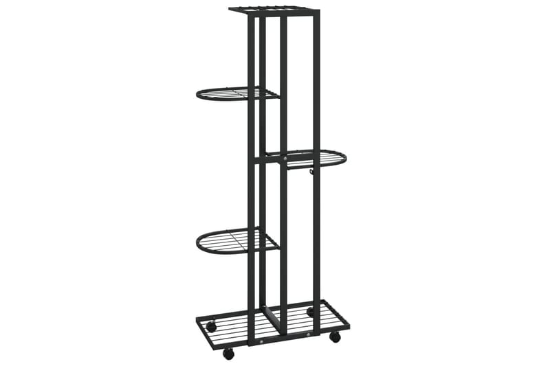 beBasic blomsterstativ 5 niveauer med hjul 44x23x100 cm jern sort - Sort - Have - Havearbejde & dyrkning - Dyrkning - Urtepotteskjulere & blomsterkrukker - Blomsterreol & blomsterstativ