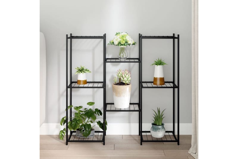 beBasic blomsterstativ 83x25x80 cm jern sort - Sort - Have - Havearbejde & dyrkning - Dyrkning - Urtepotteskjulere & blomsterkrukker - Blomsterreol & blomsterstativ