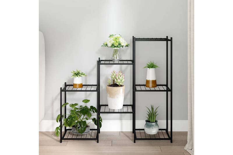 beBasic blomsterstativ 83x25x80 cm jern sort - Sort - Have - Havearbejde & dyrkning - Dyrkning - Urtepotteskjulere & blomsterkrukker - Blomsterreol & blomsterstativ