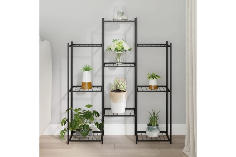 beBasic blomsterstativ 85x25x100 cm jern sort - Sort - Have - Havearbejde & dyrkning - Dyrkning - Urtepotteskjulere & blomsterkrukker - Blomsterreol & blomsterstativ