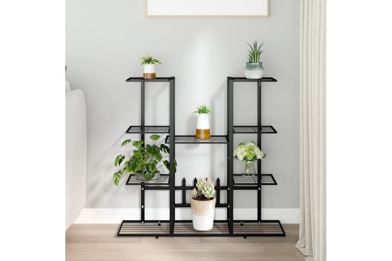 beBasic blomsterstativ 94,5x25x89 cm jern sort - Sort - Have - Havearbejde & dyrkning - Dyrkning - Urtepotteskjulere & blomsterkrukker - Blomsterreol & blomsterstativ