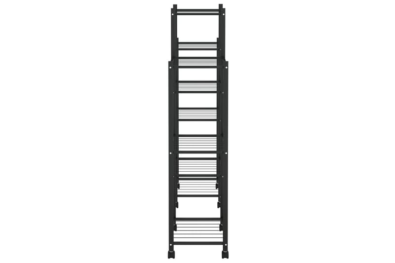 beBasic blomsterstativ med hjul 83x25x103,5 cm jern sort - Sort - Have - Havearbejde & dyrkning - Dyrkning - Urtepotteskjulere & blomsterkrukker - Blomsterreol & blomsterstativ