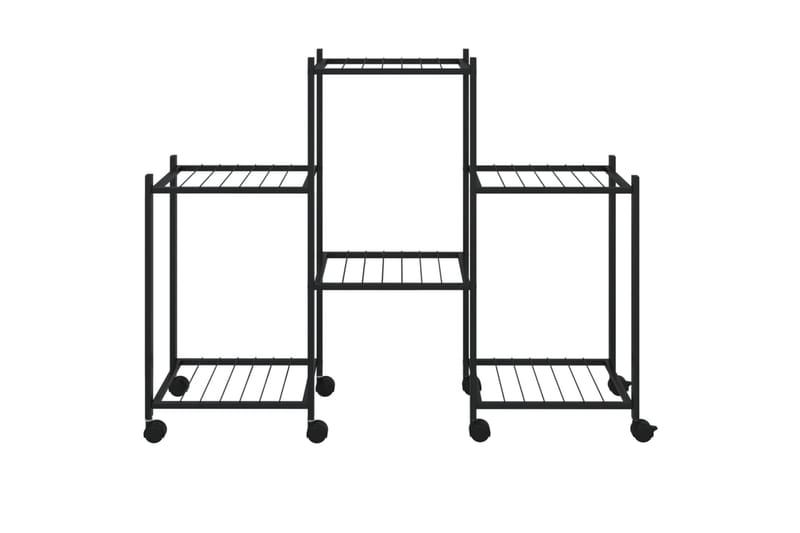 beBasic blomsterstativ med hjul 83x25x63,5 cm jern sort - Sort - Have - Havearbejde & dyrkning - Dyrkning - Urtepotteskjulere & blomsterkrukker - Blomsterreol & blomsterstativ