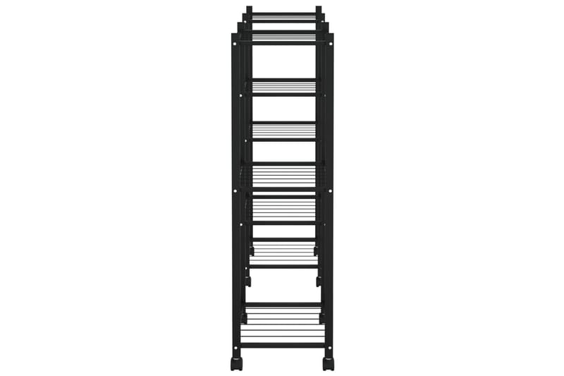 beBasic blomsterstativ med hjul 83x25x83,5 cm jern sort - Sort - Have - Havearbejde & dyrkning - Dyrkning - Urtepotteskjulere & blomsterkrukker - Blomsterreol & blomsterstativ