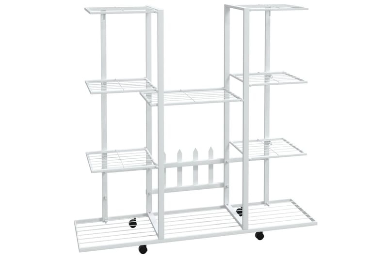 beBasic blomsterstativ med hjul 94,5x24,5x91,5 cm jern hvid - Hvid - Have - Havearbejde & dyrkning - Dyrkning - Urtepotteskjulere & blomsterkrukker - Blomsterreol & blomsterstativ