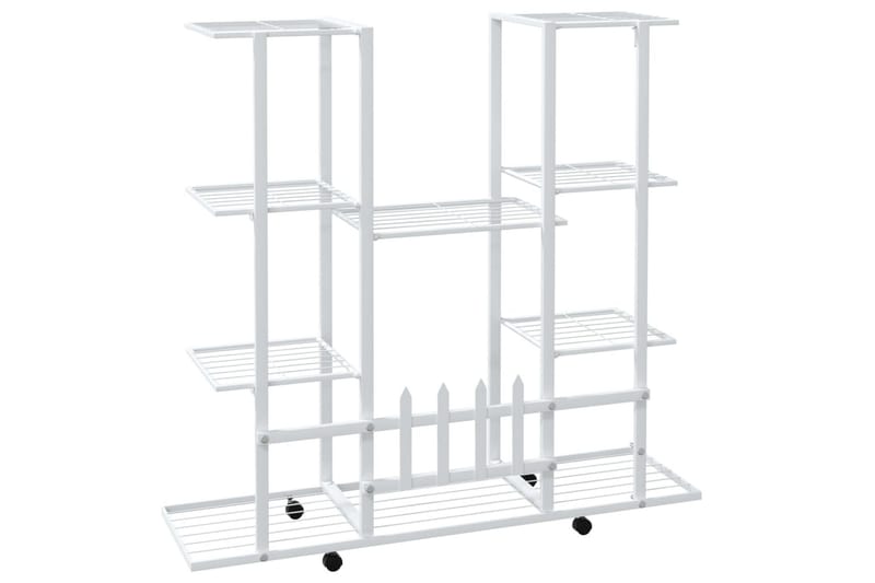 beBasic blomsterstativ med hjul 94,5x24,5x91,5 cm jern hvid - Hvid - Have - Havearbejde & dyrkning - Dyrkning - Urtepotteskjulere & blomsterkrukker - Blomsterreol & blomsterstativ