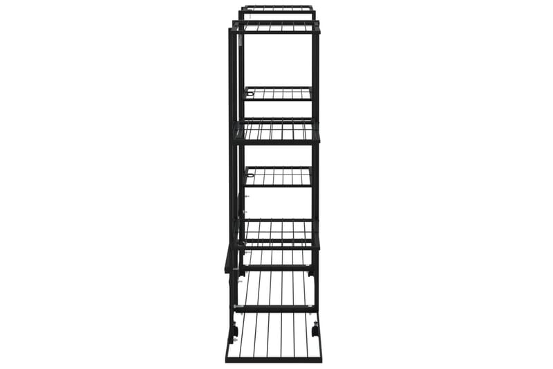 beBasic blomsterstativ med hjul 94,5x24,5x91,5 cm jern sort - Sort - Have - Havearbejde & dyrkning - Dyrkning - Urtepotteskjulere & blomsterkrukker - Blomsterreol & blomsterstativ