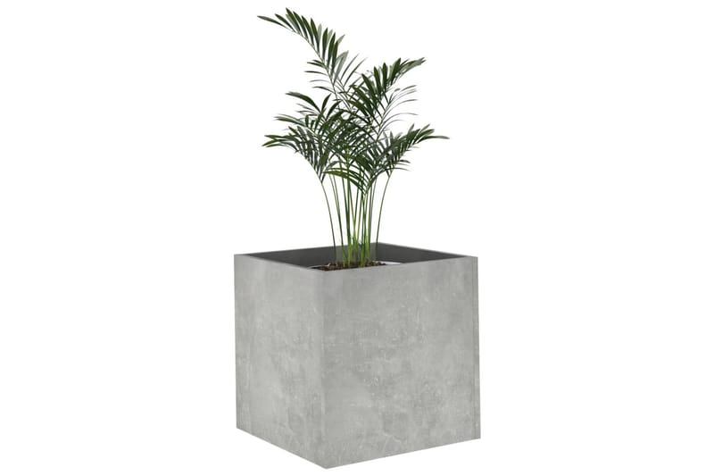 beBasic plantekasse 40x40x40 cm konstrueret træ betongrå - GrÃ¥ - Blomsterkasser - Havekrukker