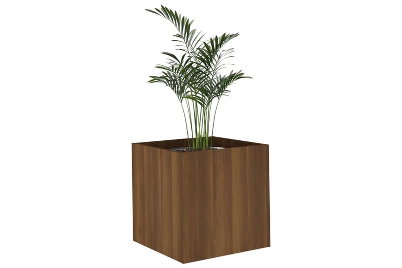 beBasic plantekasse 40x40x40 cm konstrueret træ brun egetræsfarve - Brun - Blomsterkasser - Havekrukker