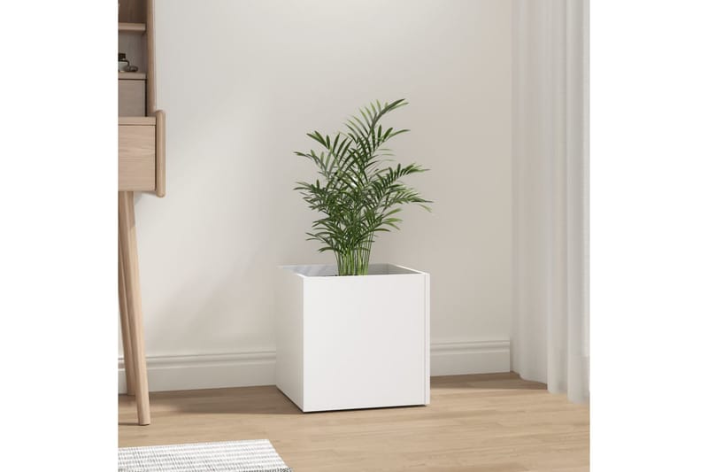 beBasic plantekasse 40x40x40 cm konstrueret træ hvid - Hvid - Blomsterkasser - Havekrukker