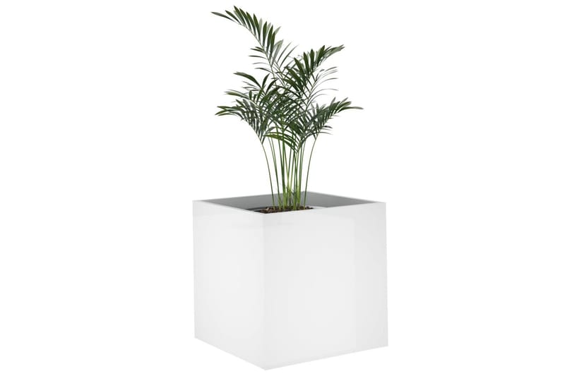 beBasic plantekasse 40x40x40 cm konstrueret træ hvid højglans - Hvid - Blomsterkasser - Havekrukker
