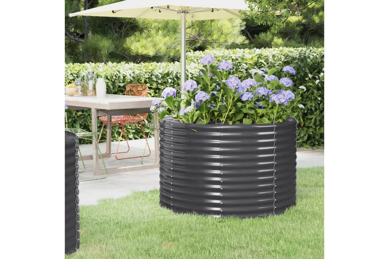 beBasic plantekasse 100x100x68 cm pulverlakeret stål antracitgrå - Antracit - Have - Havearbejde & dyrkning - Dyrkning - Urtepotteskjulere & blomsterkrukker - Blomsterkasser