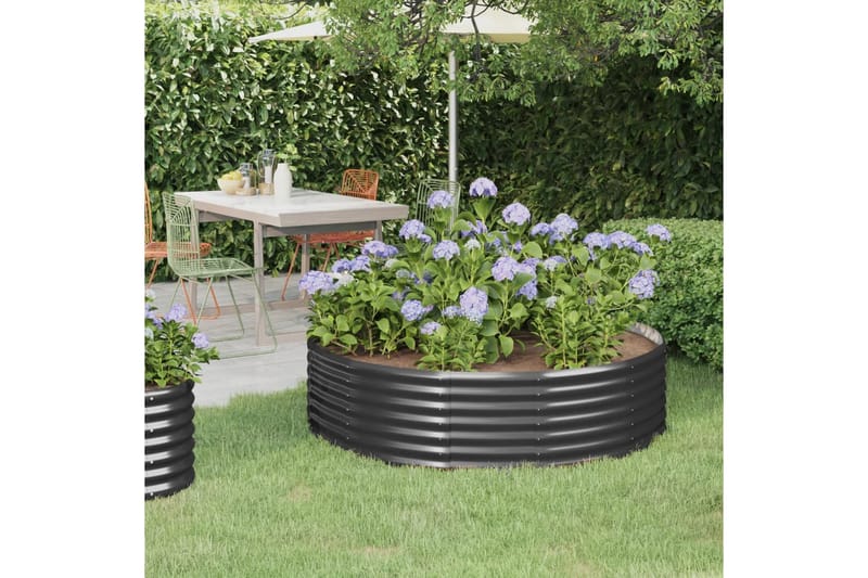 beBasic plantekasse 140x140x36 cm pulverlakeret stål antracitgrå - Antracit - Have - Havearbejde & dyrkning - Dyrkning - Urtepotteskjulere & blomsterkrukker - Blomsterkasser