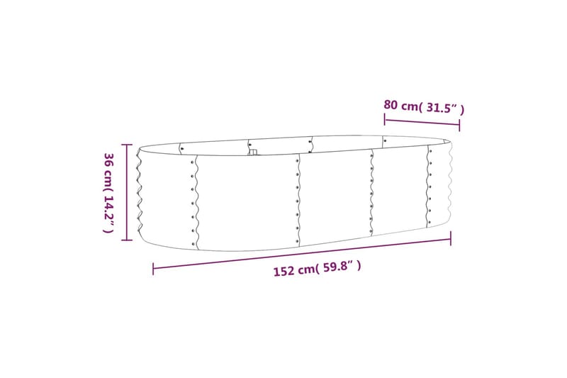 beBasic plantekasse 152x80x36 cm pulverlakeret stål antracitgrå - Antracit - Have - Havearbejde & dyrkning - Dyrkning - Urtepotteskjulere & blomsterkrukker - Blomsterkasser