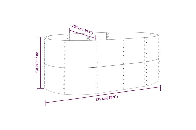 beBasic plantekasse 175x100x68 cm pulverlakeret stål grøn - GrÃ¸n - Have - Havearbejde & dyrkning - Dyrkning - Urtepotteskjulere & blomsterkrukker - Blomsterkasser