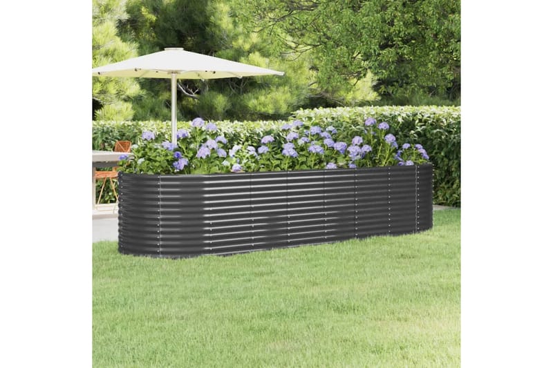 beBasic plantekasse 322x100x68 cm pulverlakeret stål antracitgrå - Antracit - Have - Havearbejde & dyrkning - Dyrkning - Urtepotteskjulere & blomsterkrukker - Blomsterkasser