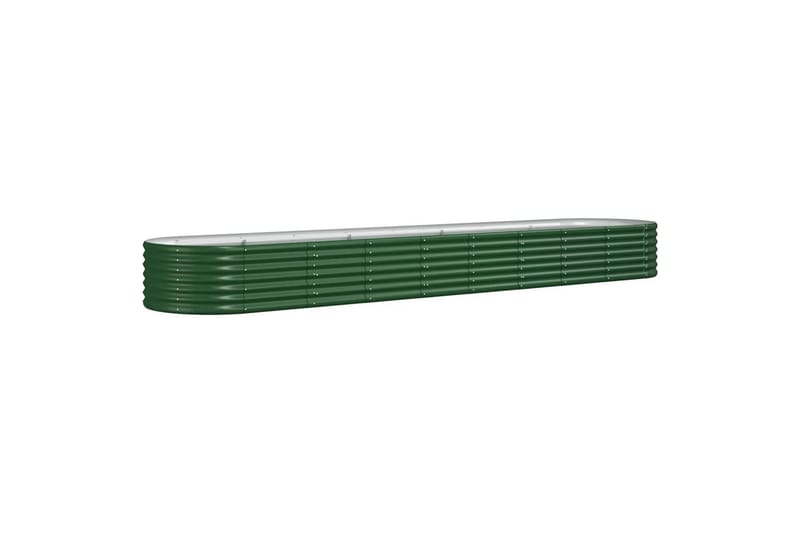 beBasic plantekasse 368x80x36 cm pulverlakeret stål grøn - GrÃ¸n - Have - Havearbejde & dyrkning - Dyrkning - Urtepotteskjulere & blomsterkrukker - Blomsterkasser