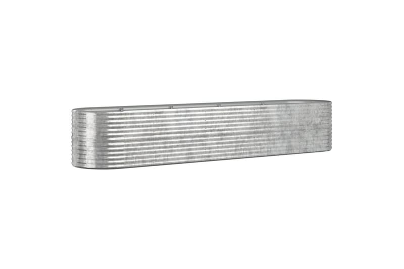 beBasic plantekasse 368x80x68 cm pulverlakeret stål sølvfarvet - SÃ¸lv - Blomsterkasser - Havekrukker
