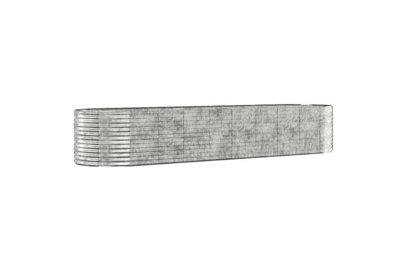beBasic plantekasse 396x100x68 cm pulverlakeret stål sølvfarvet - SÃ¸lv - Have - Havearbejde & dyrkning - Dyrkning - Urtepotteskjulere & blomsterkrukker - Blomsterkasser