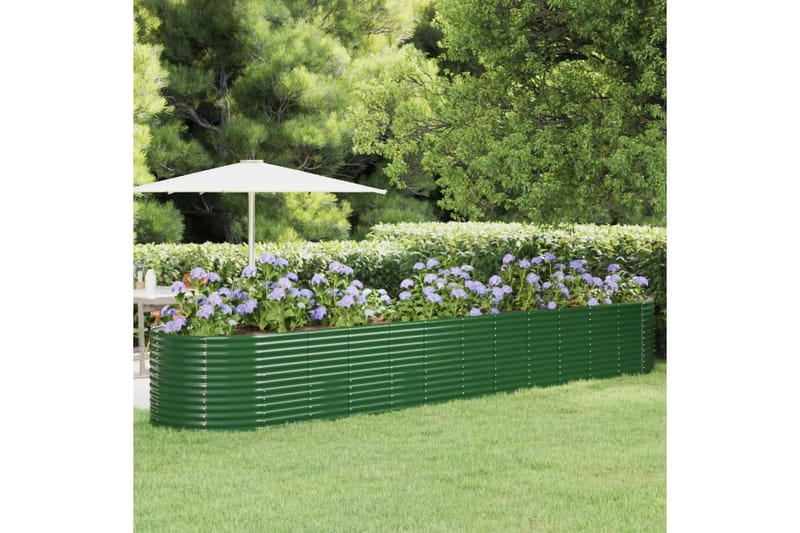 beBasic plantekasse 507x100x68 cm pulverlakeret stål grøn - GrÃ¸n - Havekrukker - Blomsterkasser