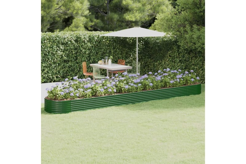 beBasic plantekasse 544x100x36 cm pulverlakeret stål grøn - GrÃ¸n - Havekrukker - Blomsterkasser