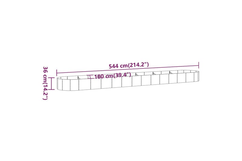 beBasic plantekasse 544x100x36 cm pulverlakeret stål sølvfarvet - SÃ¸lv - Have - Havearbejde & dyrkning - Dyrkning - Urtepotteskjulere & blomsterkrukker - Blomsterkasser