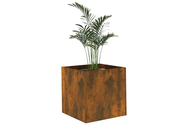 beBasic plantekasse 40x40x40 cm konstrueret træ røget egetræsfarve - Brun - Blomsterkasser - Havekrukker