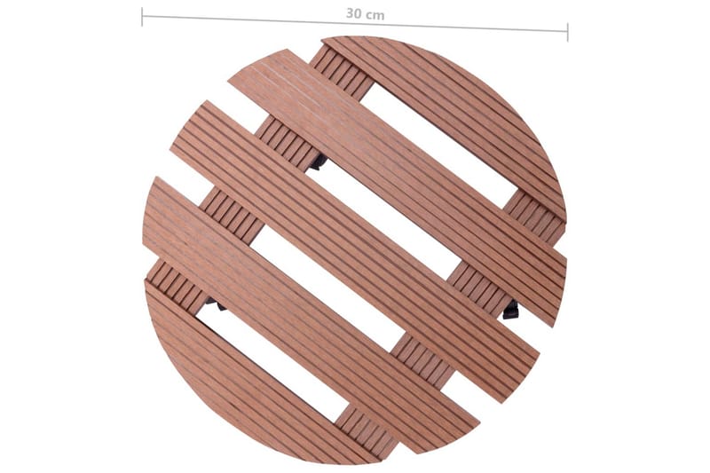 beBasic plantevogne 4 stk. Ã˜30x7,5 cm WPC brun - Brun - Blomsterkasser - Havekrukker
