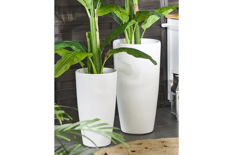 Blomkrukor White - Have - Havearbejde & dyrkning - Dyrkning - Urtepotteskjulere & blomsterkrukker - Store blomsterkrukker