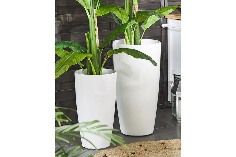 Blomkrukor White - Have - Havearbejde & dyrkning - Dyrkning - Urtepotteskjulere & blomsterkrukker - Store blomsterkrukker