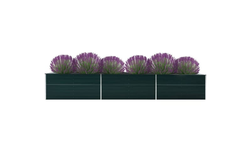 Forhöjet Plantekasse 480X80X45 cm Galvaniseret Stål Grön - Have - Havearbejde & dyrkning - Dyrkning - Urtepotteskjulere & blomsterkrukker - Blomsterkasser