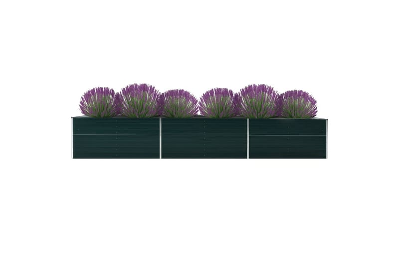Forhöjet Plantekasse 480X80X45 cm Galvaniseret Stål Grön - Blomsterkasser - Havekrukker