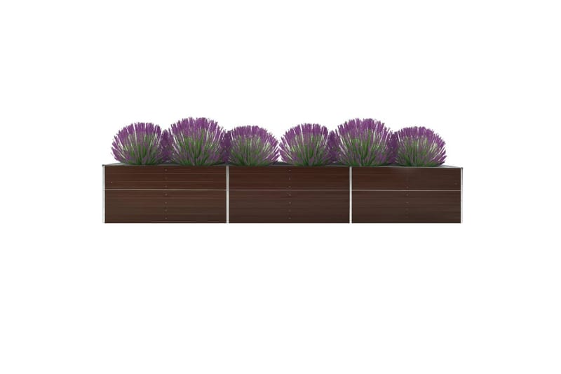 Forhöjet Plantekasse 480X80X77 cm Galvaniseret Stål Brun - Have - Havearbejde & dyrkning - Dyrkning - Urtepotteskjulere & blomsterkrukker - Blomsterkasser