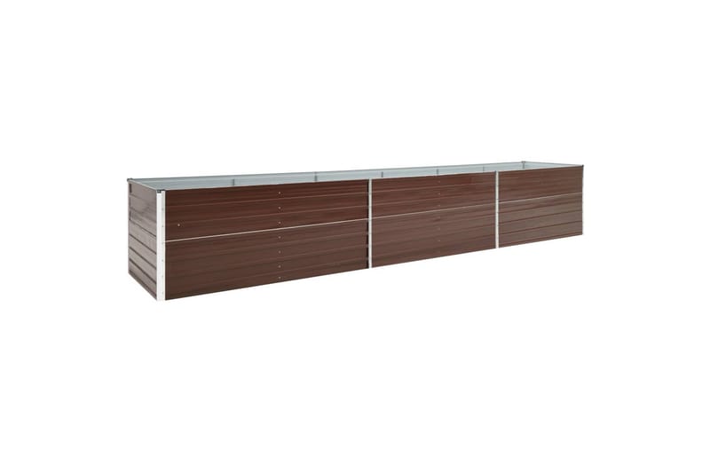 Forhöjet Plantekasse 480X80X77 cm Galvaniseret Stål Brun - Have - Havearbejde & dyrkning - Dyrkning - Urtepotteskjulere & blomsterkrukker - Blomsterkasser