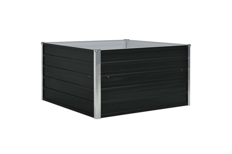 Forhøjet Blomsterbed 100 X 100 X 45 cm Galvaniseret Stål Grå - Grå - Have - Havearbejde & dyrkning - Dyrkning - Urtepotteskjulere & blomsterkrukker - Blomsterkasser