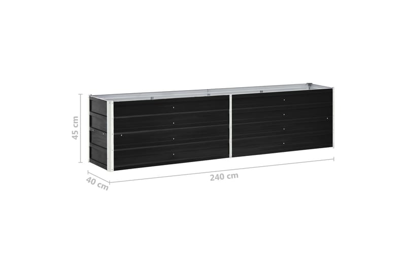 Haveplantekasse 240 X 40 X 45 Cm Galvaniseret Stål Antracitg - Grå - Have - Havearbejde & dyrkning - Dyrkning - Urtepotteskjulere & blomsterkrukker - Blomsterkasser