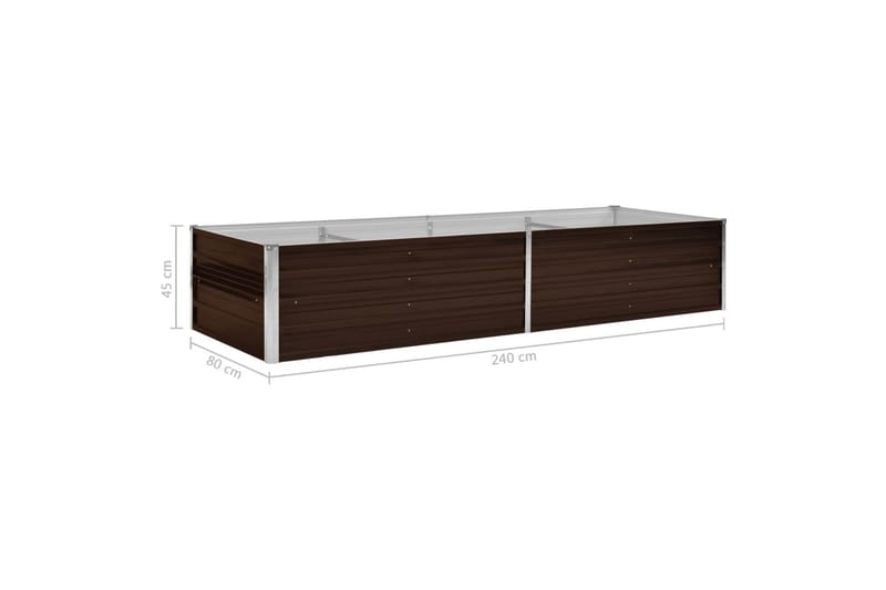 Haveplantekasse 240 X 80 X 45 Cm Galvaniseret Stål Brun - Brun - Have - Havearbejde & dyrkning - Dyrkning - Urtepotteskjulere & blomsterkrukker - Blomsterkasser