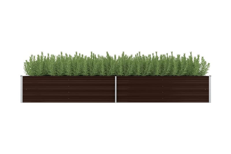 Haveplantekasse 320 X 80 X 45 Cm Galvaniseret Stål Brun - Brun - Have - Havearbejde & dyrkning - Dyrkning - Urtepotteskjulere & blomsterkrukker - Blomsterkasser