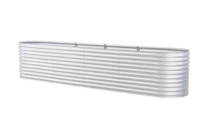 Haveplantekasse 400 X 80 X 81 Cm Stål - Sølv - Have - Havearbejde & dyrkning - Dyrkning - Urtepotteskjulere & blomsterkrukker - Blomsterkasser