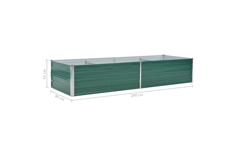 Haveplantekasse Galvaniseret Stål 240 X 80 X 45 Cm Grøn - Grøn - Have - Havearbejde & dyrkning - Dyrkning - Urtepotteskjulere & blomsterkrukker - Blomsterkasser